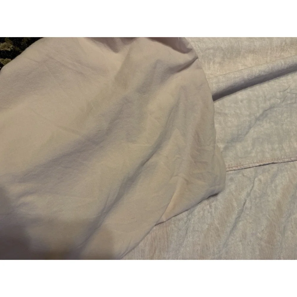 Pottery Barn Teen Full Queen Blush Pink Velour Feel Material Duvet Cover
